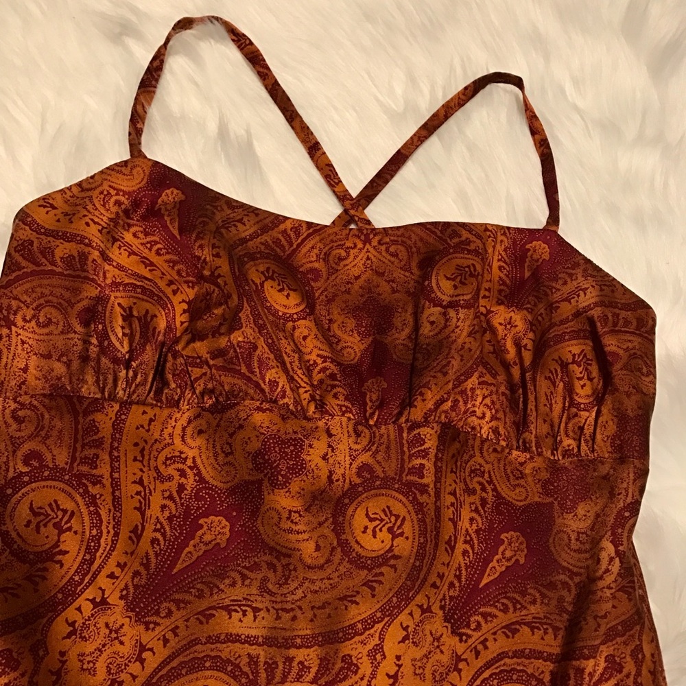 Earth tone Silk slip dress size 4